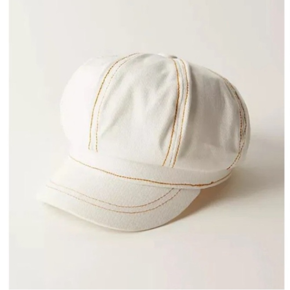 NWT Free People Blakey Bubble Cadet Hat in Ivory White - Picture 2 of 15